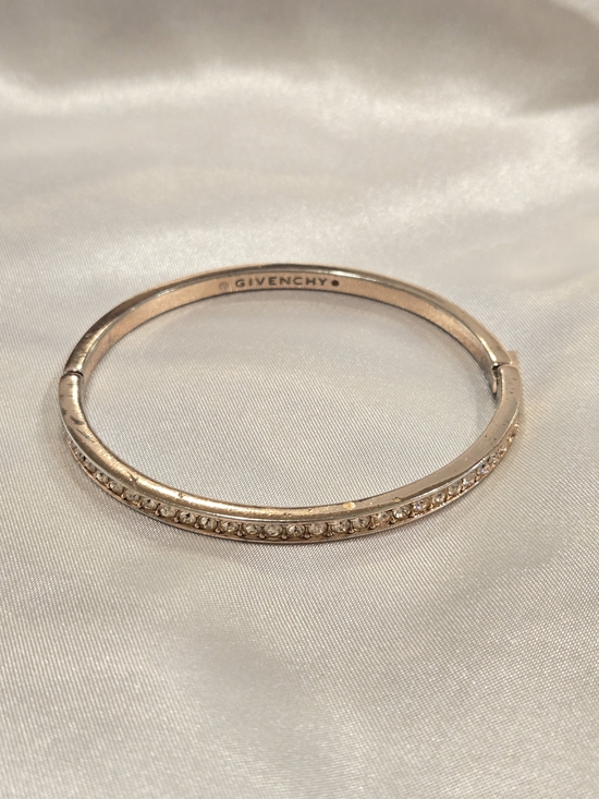 Givenchy Jewelry - Givenchy Rose Gold Crystal Pavé Hinged Bangle Bracelet